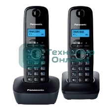 Телефон беспроводной (DECT) Panasonic KX-TG1612RUH (серый) Доп трубка в комплекте,АОН, Caller ID,12 мелодий звонка,поиск трубки