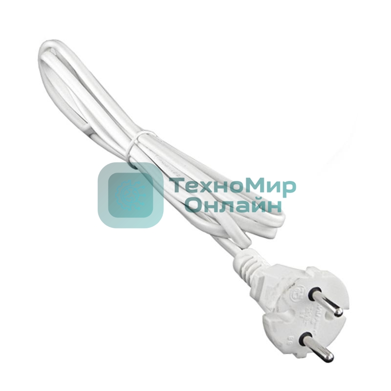 Шнур с электр. вилкой (ШВВП-ВП 2х0.75) 2.2м бел. UNIVersal 9632227