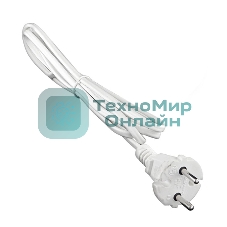 Шнур с электр. вилкой (ШВВП-ВП 2х0.75) 2.2м бел. UNIVersal 9632227