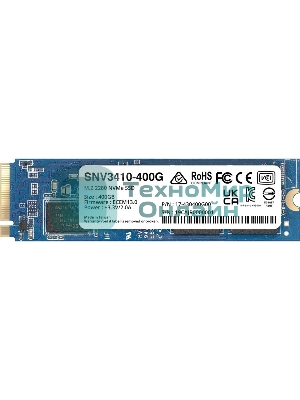 Накопитель SSD Synology SNV3000 Series PCIe 3.0 x4,M.2 2280, 400GB, R3000/W750 Mb/s, IOPS 225K/45K, MTBF 1,8M repl SNV3400-400G'