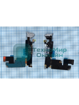 Шлейф разъема питания с аудио-разъемом для iPhone 6 Plus серый