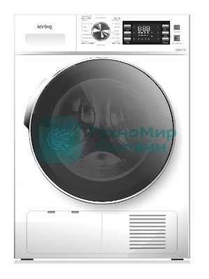 Сушильная машина Korting KD 60T81 белый, 8 кг, сушка - конденсационная, программ - 16, 59.5 x 84.5 x 61.5 см