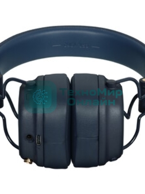 Беспроводные/проводные наушники Marshall Major V синий, накладные, Bluetooth + проводной, беспроводная зарядка, до 100 ч