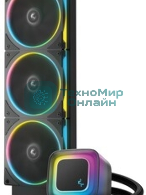 Система жидкостного охлаждения Deepcool LE360 PRO ARGb Soc-AM5/AM4/1200/1700/1851 черный 4-pin 19-33dB Al 300W 1817gr Ret (R-LE360PRO-BKAMMC-G-1)