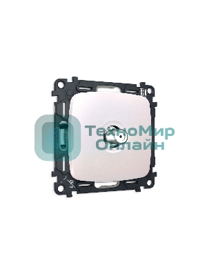 Комплект механизма TV розетки SAT 5-2400MHz 3.5dB OMEGA Жемчуг QUANT (OP2130, VM215) MO213050