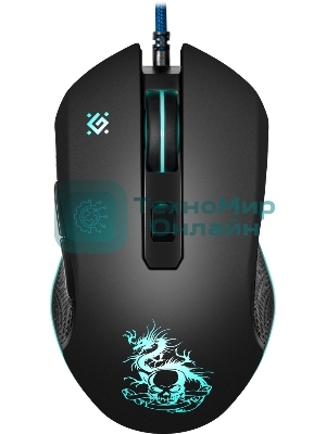 Мышь проводная Defender Sky Dragon GM-090L черный, 3200 dpi, USB, кнопки - 6