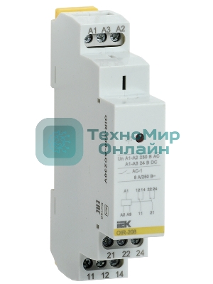 Реле промежуточное OIR 2 конт. (8А) 230В AC IEK OIR-208-AC230V