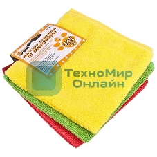 Набор из 3-х салфеток из микрофибры Рыжий кот MFS-02/3, размер: 30x30 см