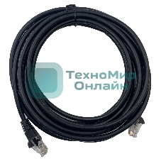 Патч-корд Buro UTP 4 пары cat.5e CCA molded 5м черный RJ-45 (m)-RJ-45 (m)