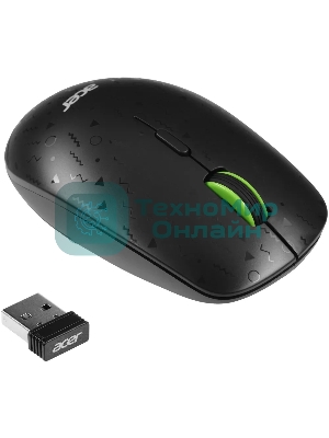 Мышь беспроводная Acer OMR307 черный, 1600 dpi, радиоканал, USB, кнопки - 4