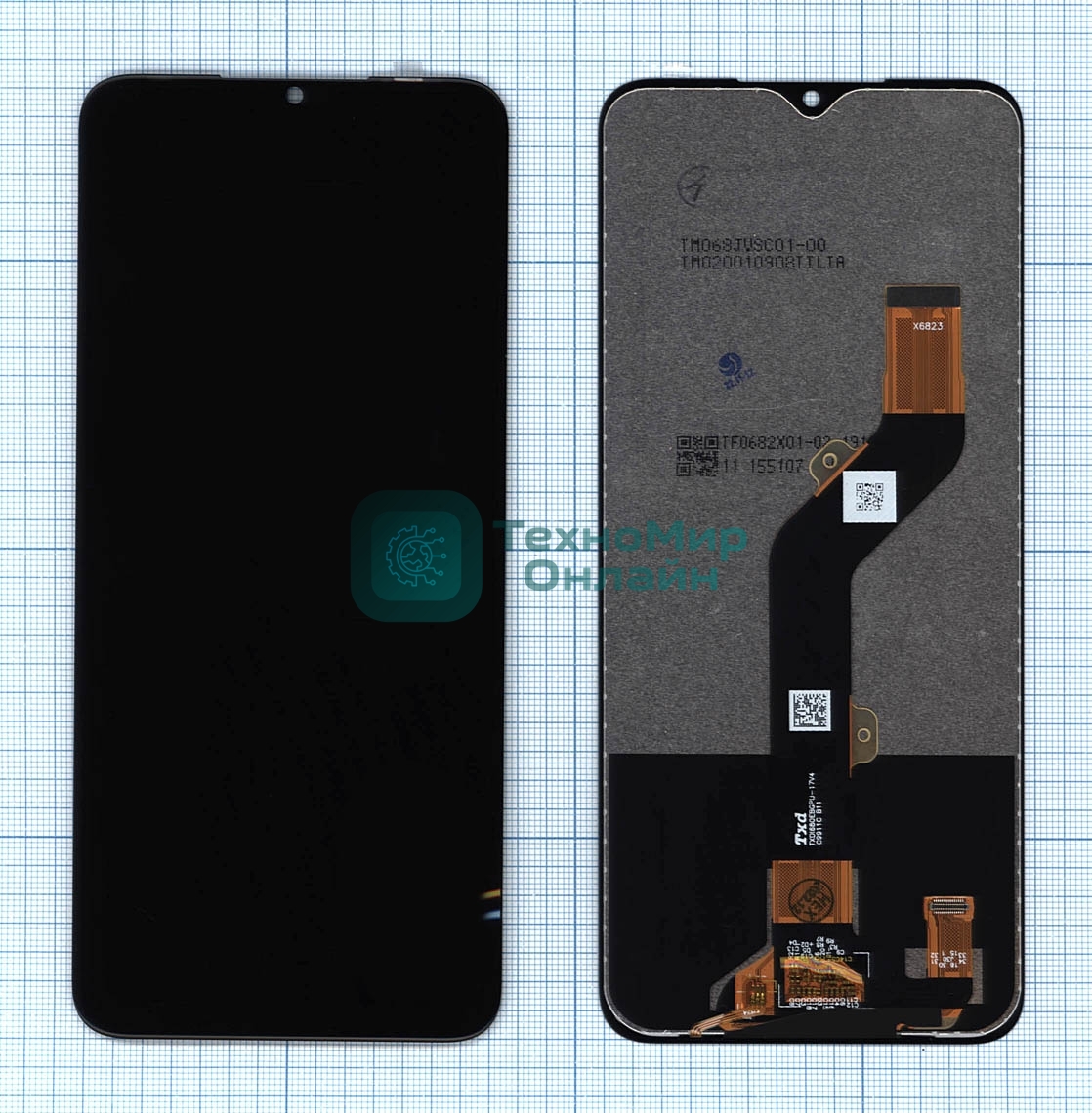 Дисплей для Infinix Smart 6 Plus черныйв сборе с тачскрином черный