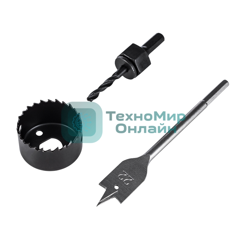 Набор для установки врезных замков Kranz 22 мм/48 мм (перовое сверло/кольцевая пила)