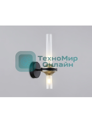Настенный светильник Ambrella light LH55355/2 BK/CGD/CL черный/золото/прозрачный G9/2 max 30W 150*100*320