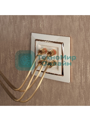 Рамка на 1 пост (слоновая кость/золото) W0011932