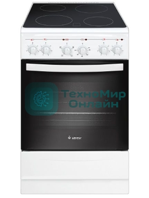 Плита электрическая Gefest 5160-01 0033 белый, конфорок 4 электрических, духовка 55 л, 50 см x 85 см x 58.5 см