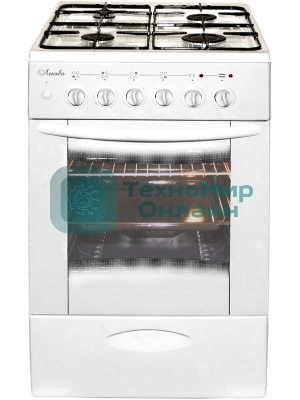 Плита комбинированная Лысьва ЭГ 401 МС-2у белый, газовых конфорок 4 шт, духовка 57 л, 50 см x 85 см x 60 см