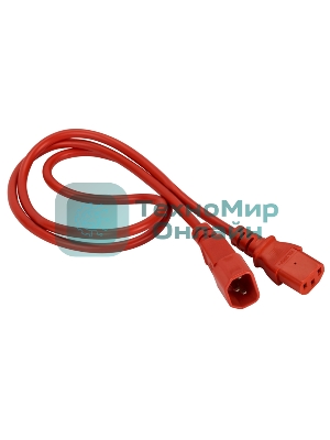 Шнур питания Lanmaster C13-C14, 3х0.75, 220В, 10А, красный, 7 метров