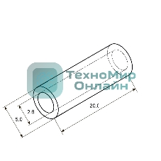 Гильза ГМЛ Rexant 2,5-2,6 (2,5 мм² - Ø 2,6 мм) ГОСТ 23469.3-79 (в упак. 10 шт.)