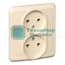 Розетка 2-м СП Этюд 16А IP20 без заземл. крем. SchE PC16-005K