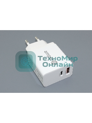 Блок питания (сетевой адаптер) Amperin USB-А, USB-C (YDS-TC045-011) 45W, белый