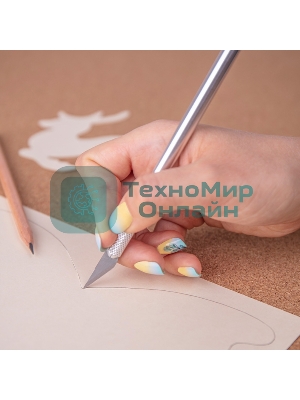 Нож с перовым лезвием 5 запасных лезвий (скальпель) Rexant