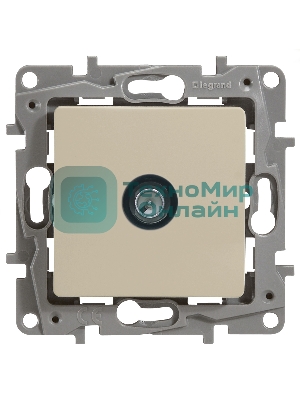 Розетка телевизионная проходная, 15дБ, сл. кость ETIKA Розетка TV проходная, 15дБ, сл. кость