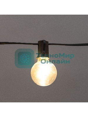 Уличная гирлянда Neon-night Лофт 7,5м, черный ПВХ, 25 прозрачных ламп, теплый белый, влагостойкая IP44