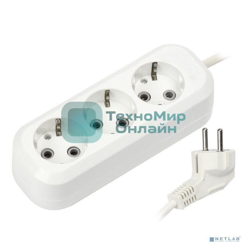 Удлинитель Smartbuy SBE-16-3-05-Z 3 гнезда 5 метра 16А/3,5кВт с заземлением ПВС 3х1 мм2