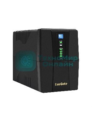 Источник бесперебойного питания ExeGate Power Back BNB-1000.LED.AVR.2SH 1000VA/550W, LED, AVR, 2*Schuko, Black