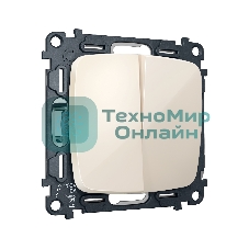 Комплект механизма 2-клавишного перекрестного выключателя 10A-250V OMEGA Бежевый глянец QUANT (OP3030, VM125) MO303030