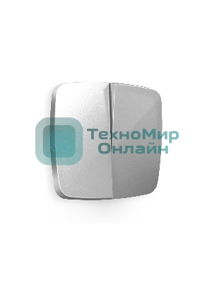 Лицевая панель OMEGA (Серебро глянец) для 2-кл выключателей QUANT OP4030