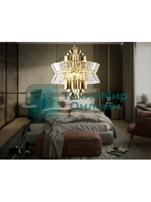 Люстра Ambrella light LH41023/18 BS/CL латунь/прозрачный E14*18 max 40W D700*750