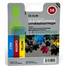 Картридж струйный Cactus CS-CL38 цветной (9 мл.) для Canon Pixma iP1800/iP1900/iP2500/iP2600/MP140/MP190/MP210/MP220/MP470/MX300/MX310