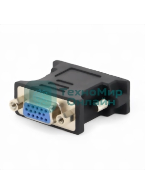 Переходник DVI-VGA Cablexpert A-DVI-VGA-BK, 29M/15F, черный, пакет