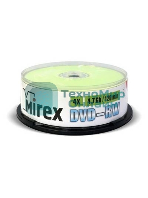 Диск DVD-RW Mirex 4.7 Gb, 4x, Cake Box (50), (50/300)