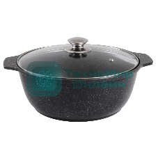 Кастрюля-жаровня Kukmara 4 л со стек. кр., АП (темный мрамор) ЖМТ42а