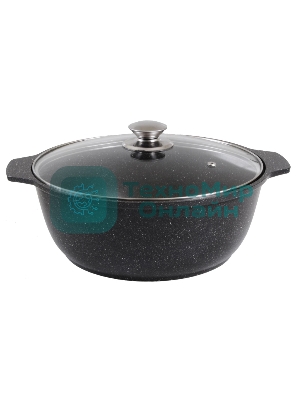 Кастрюля-жаровня Kukmara 4 л со стек. кр., АП (темный мрамор) ЖМТ42а