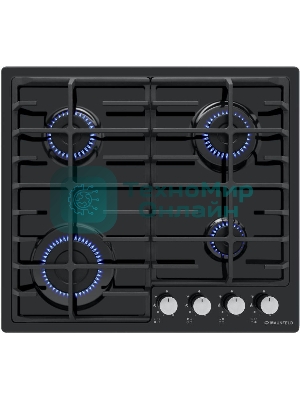 Газовая варочная панель Maunfeld EGHE.64.6CB/G, 4 конфорки, эмалированная сталь, черный