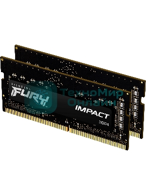 Оперативная память Kingston Fury Impact, DDR4, 16GB (2x8GB), 3200MHz, CL20, SO-DIMM