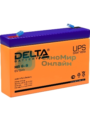 Батарея для ИБП Delta HR 6-9 (634W) (6V, 9Ah)