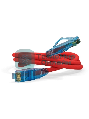 Патч-корд Hyperline PC-LPM-UTP-RJ45-RJ45-C6-2M-LSZH-RD U/UTP, Cat.6, LSZH, 2 м, красный