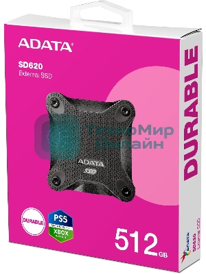 Внешний SSD ADATA SD620, 512Gb, USB 3.2 Gen 2 Type-A, R/W 520/460, черный