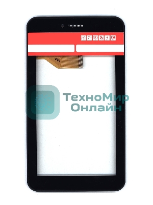 Сенсорное стекло (тачскрин) для Irbis TX37, черное с рамкой