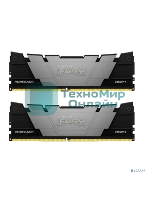 Оперативная память Kingston Fury Renegade, DDR4, 32GB (2x16GB), 3200MHz, CL16, DIMM, с радиаторами, серый/черный