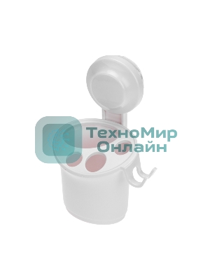 Стакан для зубных щеток и пасты HALSA HLS-F-113W на вакуумной присоске