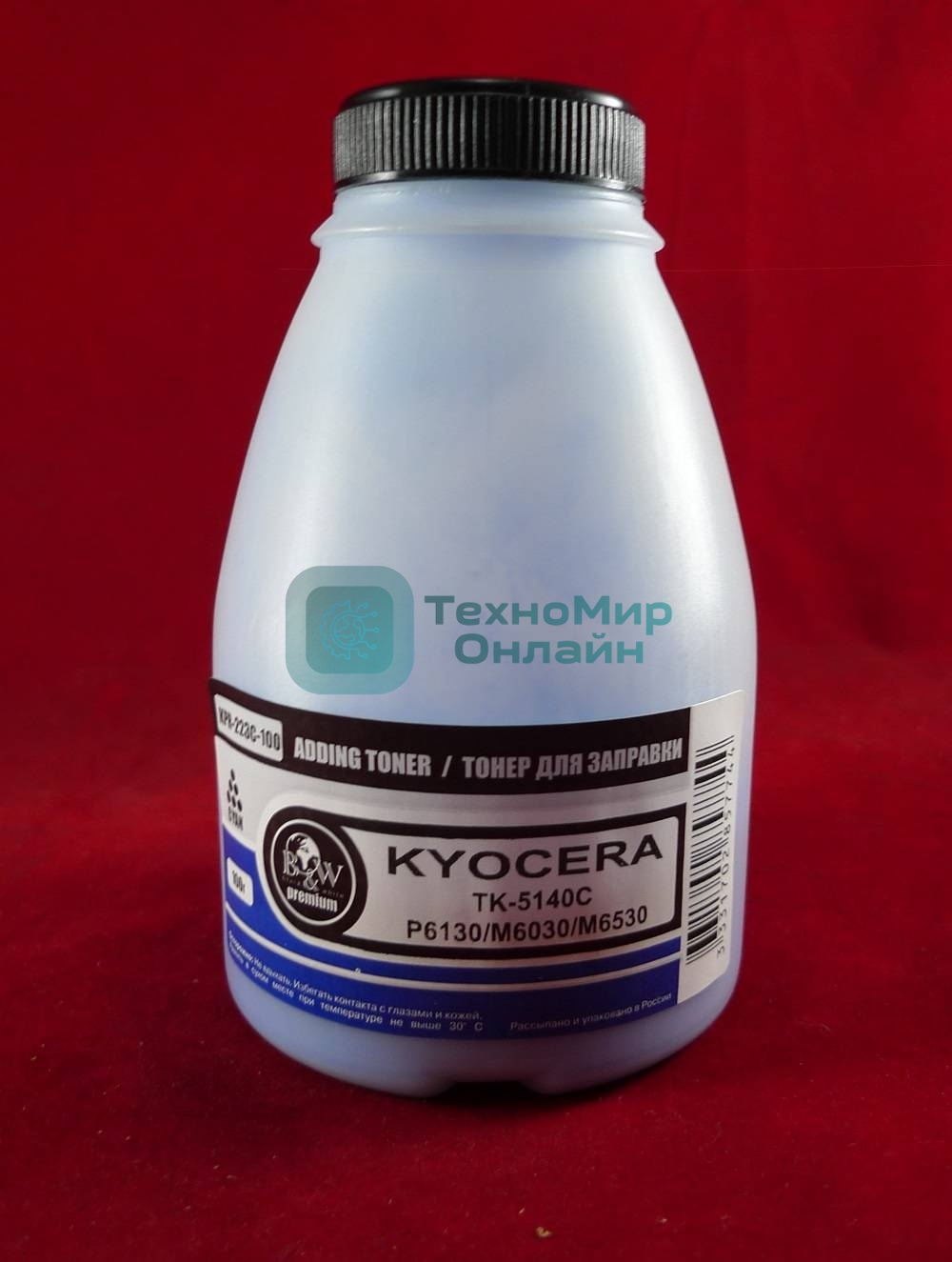 Тонер для Kyocera TK-5140C, P6130/M6030/M6530 Cyan (фл. 100г) 5K Black&White Premium