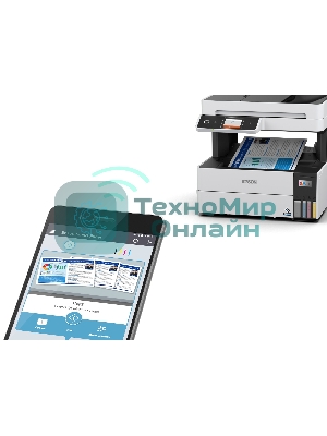 МФУ струйное Epson L6490 (C11CJ88405), A4, цветной, печ. до 17 стр/мин. (ч/б) до 9.5 стр/мин. (цвет), 1200 x 4800 dpi (печать) 1200x2400dpi (скан.), USB, RJ-45, Wi-Fi