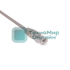 Патч-корд U/UTP Rexant CAT 5e, RJ45-RJ45, 26AWG, ZH нг(А)-HF, серый, 0,3 м