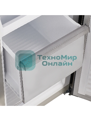 Холодильник Maunfeld MFF183NFSBE черная нержавеющая сталь трехкамерный 270/135л морозилка снизу, NoFrost, Side by Side