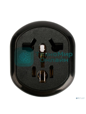 Переходник питания универсальный Cablexpert 6в1 A-AC-UKEU-003B, с вилки A,B,(C),F,E,G,I в F,E, 16А, термостойкий PС пластик, черный, пакет